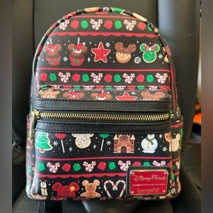 Disney Parks Loungefly Holiday/Christmas Icon Snacks Mini Backpack.